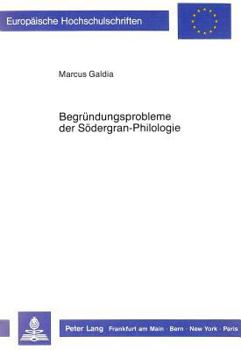Paperback Begruendungsprobleme Der Soedergran-Philologie [German] Book