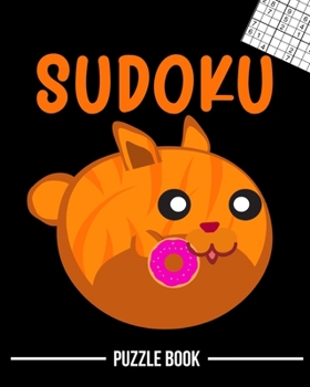 Paperback Orange Tabby Eating a Donut Cat Meow Sudoku Brain Challenge Puzzle Book: 600 Challenging Puzzles Book