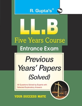 Paperback LL.B-Five Years Course Entrance Exam Previous Years' Papers [Solved] Book