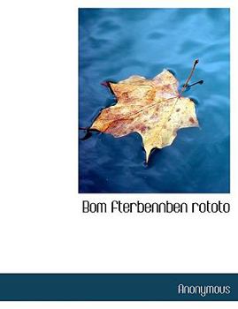 Paperback Bom Fterbennben Rototo [German] Book