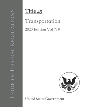 Paperback Code of Federal Regulations Title 49 Transportation 2020 Edition 7/9 Book