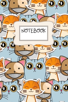 Notebook: Cute Colorful Cats Lined Funny Notebook. (Composition Book, Journal) (110 Pages, Blank Lined Journal, 6 x 9)