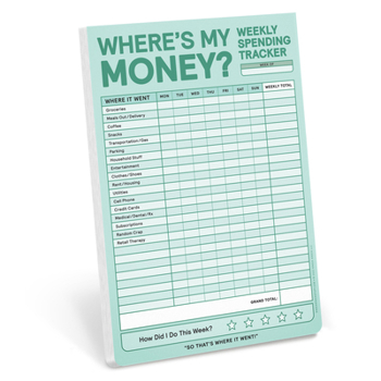 Misc. Where's My Money? Weekly Spending Tracker Pad Book