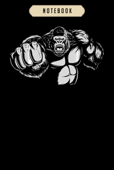 Notebook: Gorilla gym workout muscle building fight boxing  journal|6x9(100 pages)Blank Lined Journal For kids, student, school, women, girls, boys, men, birthday gifts|Boxer gifts Notebook