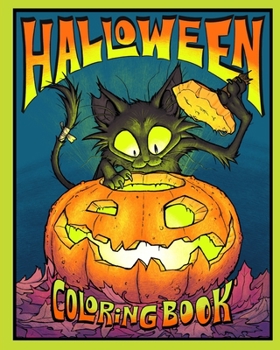 Paperback Halloween Coloring book by Dendril featuring Skeletons, Ghosts, Cats, and Witches Book