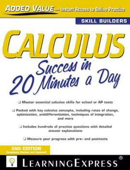 Paperback Calculus Success in 20 Minutes a Day Book
