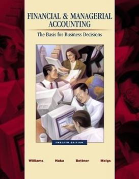 Hardcover Williams ] Financial and Managerial Accounting: A Basis for Business Decision ] 2002 ] 12 Book