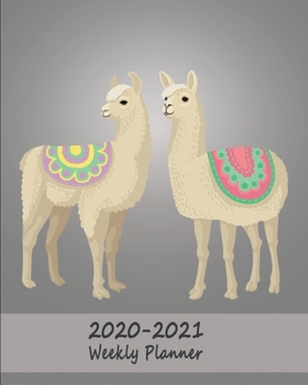 Paperback 2020 - 2021 Weekly Planner: Two-Year Diary & Notebook with To Do List - US Edition - Two Llama / Alpaca Gray Book