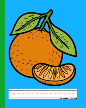 Orange - Primary Story Journal: Dotted Mid line and Picture Space | Grades K-2 School Exercise Book | 50 Story Pages (Kids Composition Notebooks)