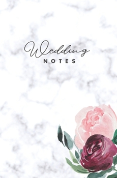 Paperback Wedding Notes: Floral Marble Wedding Notebook Book