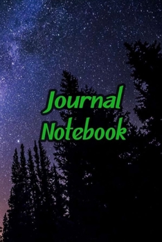Paperback Journal Notebook: Star Daily Journaling - Lined Paper Wide Ruled Notes Spark Your Imagination and Positive Thinking - Forest Night Cover Book