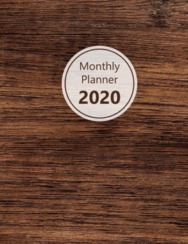 Paperback Monthly planner 2020: Large. Month on 2 pages. Incl. 2020 Calendar, Important dates section and Notes pages. 8.5 x 11.0 (Letter size). (Wood Book