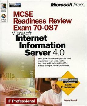 Paperback McSe Readiness Review: Exam 70-087 Microsoft Internet Information Server 4.0 Book