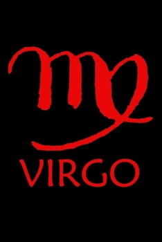 Notebook: Virgo Zodiac Sign Red August September Birthday Gift Black Lined Journal Writing Diary - 120 Pages 6 x 9