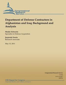 Paperback Department of Defense Contractors in Afghanistan and Iraq: Background and Analysis Book