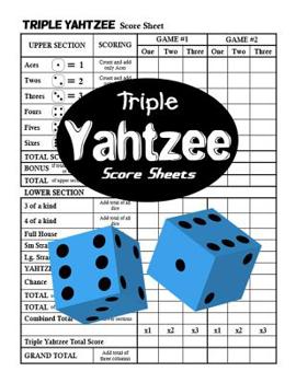 Paperback Triple Yahtzee Score Sheets: 100 Triple Yahtzee Score Pads Book