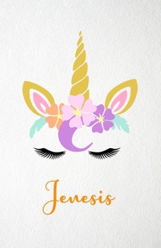 Jenesis A5 Lined Notebook 110 Pages: Funny Blank Journal For Lovely Magical Unicorn Face Dream Family First Name Middle Last Surname. Unique Student Teacher Scrapbook/ Composition Great For Home Schoo