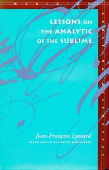 Hardcover Lessons on the Analytic of the Sublime Book