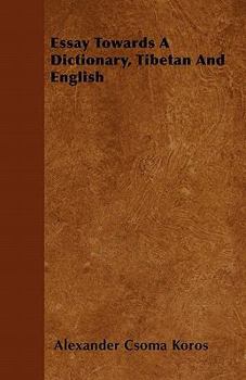Paperback Essay Towards a Dictionary, Tibetan and English Book