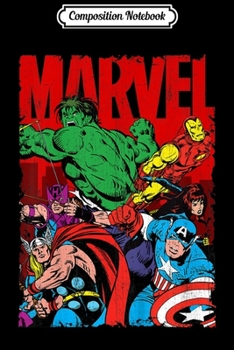Composition Notebook: Kids Marvel Avengers Team Retro Comic Vintage Kids  Journal/Notebook Blank Lined Ruled 6x9 100 Pages