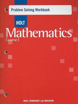 Paperback Holt Mathematics Problem Solving Workbook Course 1 Book
