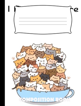 Paperback Composition Book: Kwaii Kitty Composition Notebook Wide Ruled Book