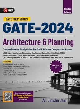 Paperback GATE 2024 Architecture & Planning Vol 1 - Guide by Ar. Jinisha Jain Book
