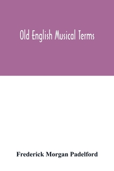 Paperback Old English musical terms Book