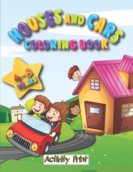 Paperback Houses and Cars Coloring Book