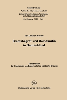 Paperback Staatsbegriff und Demokratie in Deutschland [German] Book