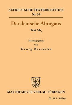 Paperback Der Deutsche Abrogans: Text *Ab1 [German] Book