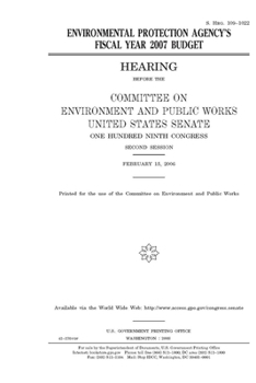 Environmental Protection Agency’s fiscal year 2007 budget