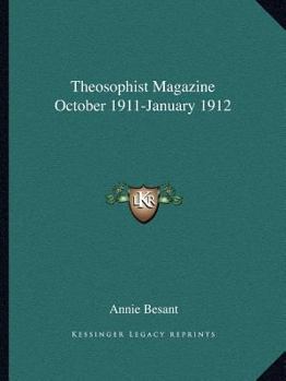 Paperback Theosophist Magazine October 1911-January 1912 Book