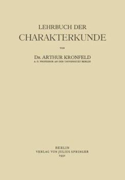Paperback Lehrbuch Der Charakterkunde [German] Book