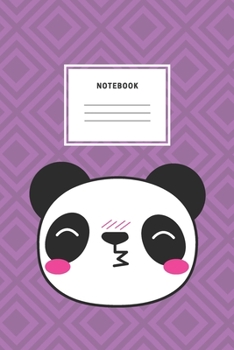 Notebook: Purple Panda Funny Face Notebooks And Journals Soft Cover Lined Animal Cute Pet Bear Composition Book Planner Diary