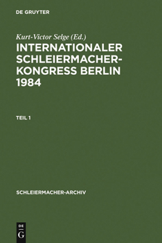 Hardcover Internationaler Schleiermacher-Kongreß Berlin 1984 [German] Book