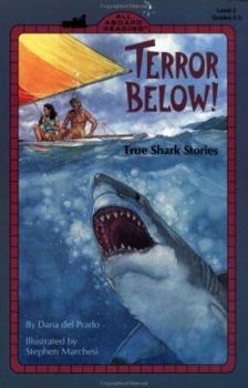 Paperback Terror Below!: True Shark Stories, Level 3 Book