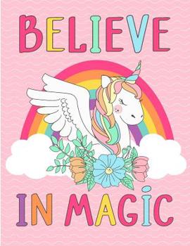 Paperback Primary Story Journal: Dotted Midline and Picture Space Grades K-2 School Exercise Notebook Believe In Magic Unicorn Book