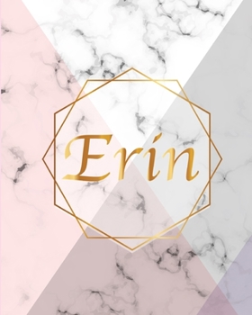 Erin: Gift Luxury Marble Glossy Pink Purple Faux Gold Print Notebook (Marble Notebooks)