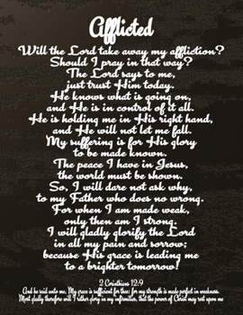 Afflicted - Composition Notebook: Blue Watercolor 8.5x11 Journal For Christian Women With 100 Blank Lined Pages For Journaling Your Thoughts, ... Gift Book, Depression Diary, Depression Diary