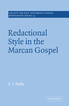 Paperback Redactional Style in the Marcan Gospel Book