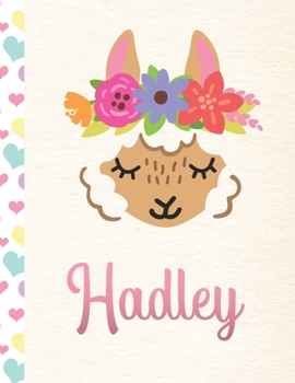 Paperback Hadley: 2020. Personalized Weekly Llama Planner For Girls. 8.5x11 Week Per Page 2020 Planner/Diary With Pink Name Book