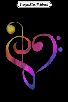 Composition Notebook: Musical Heart Colorful Theme - Music Journal/Notebook Blank Lined Ruled 6x9 100 Pages