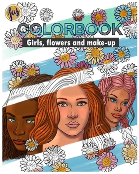 Paperback Colorbook: Girls, flowers and make-up Book