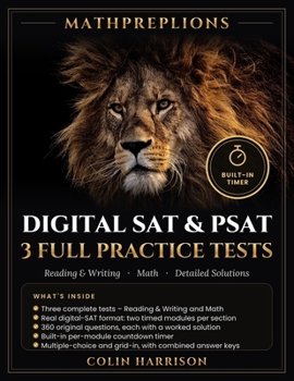Digital SAT & PSAT 3 Full Practice Tests with a Built-In Timer