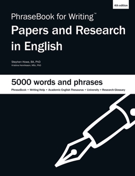 Paperback PhraseBook for Writing Papers and Research in English Book