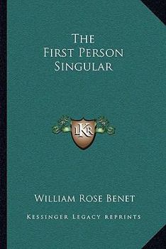 Paperback The First Person Singular Book