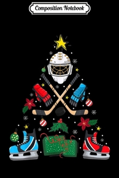 Composition Notebook: Mens Kids Ice Hockey Christmas Ornament Tree Xmas Gifts  Journal/Notebook Blank Lined Ruled 6x9 100 Pages