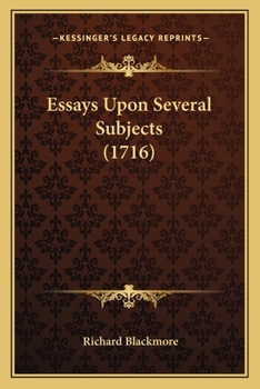 Paperback Essays Upon Several Subjects (1716) Book