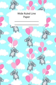 Cute Baby Koala Theme Wide Ruled Line Paper